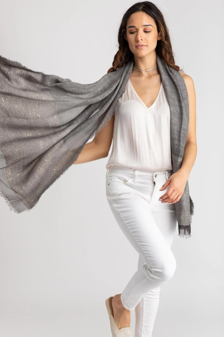 Lenox Shimmering Scarf Dark Gray