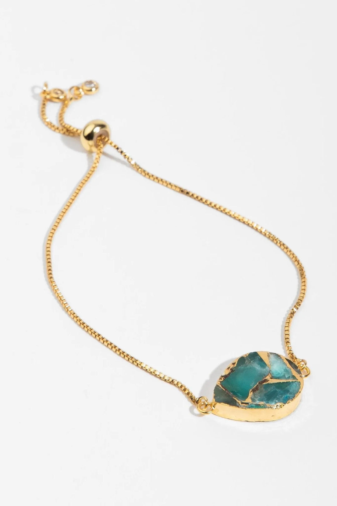 Mojave Pear Shape Gemstone Adjustable Bracelet Turquoise