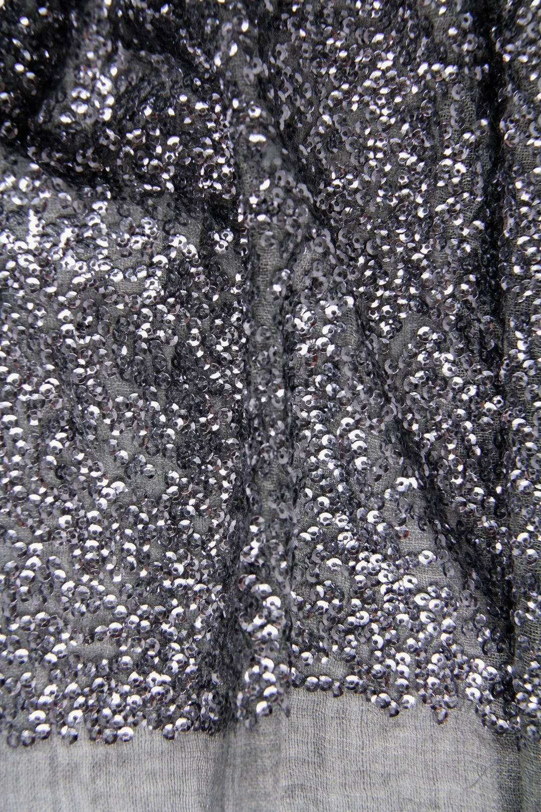 Sequined Sparkle Scarf Gray