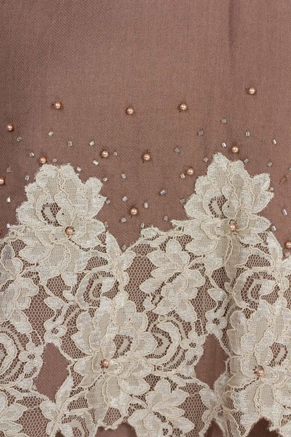Beaded Floral Embroidered Scarf – SAACHI