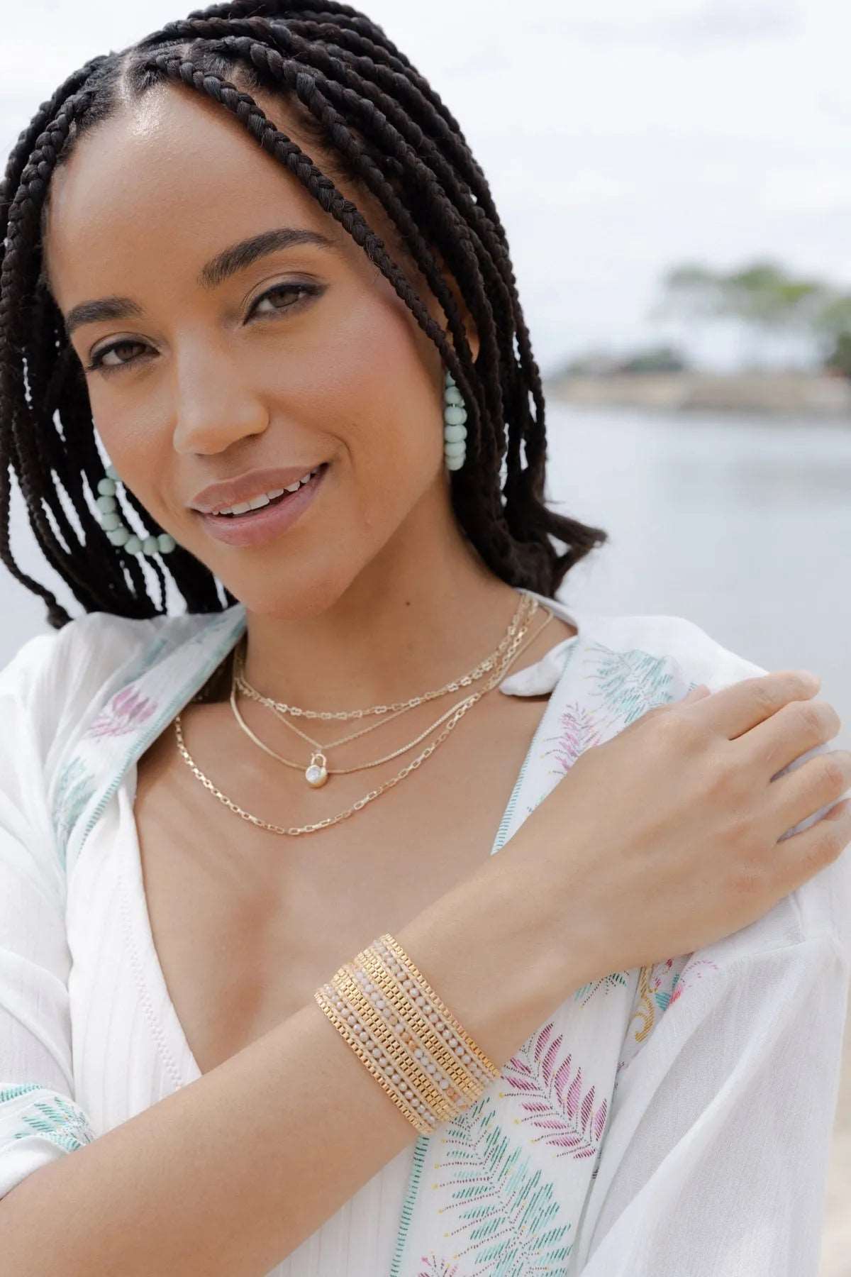 Stacked Beaded Cotton Bracelet | SAACHI