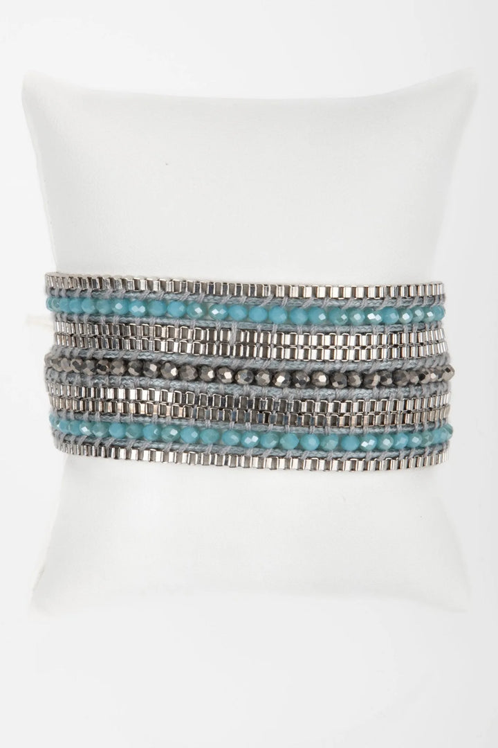 Beaded Layered Bracelet Dark Turquoise