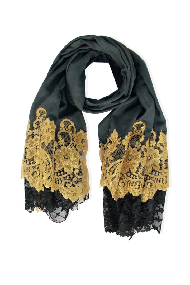 Gunmetal Gold Scarf Gray