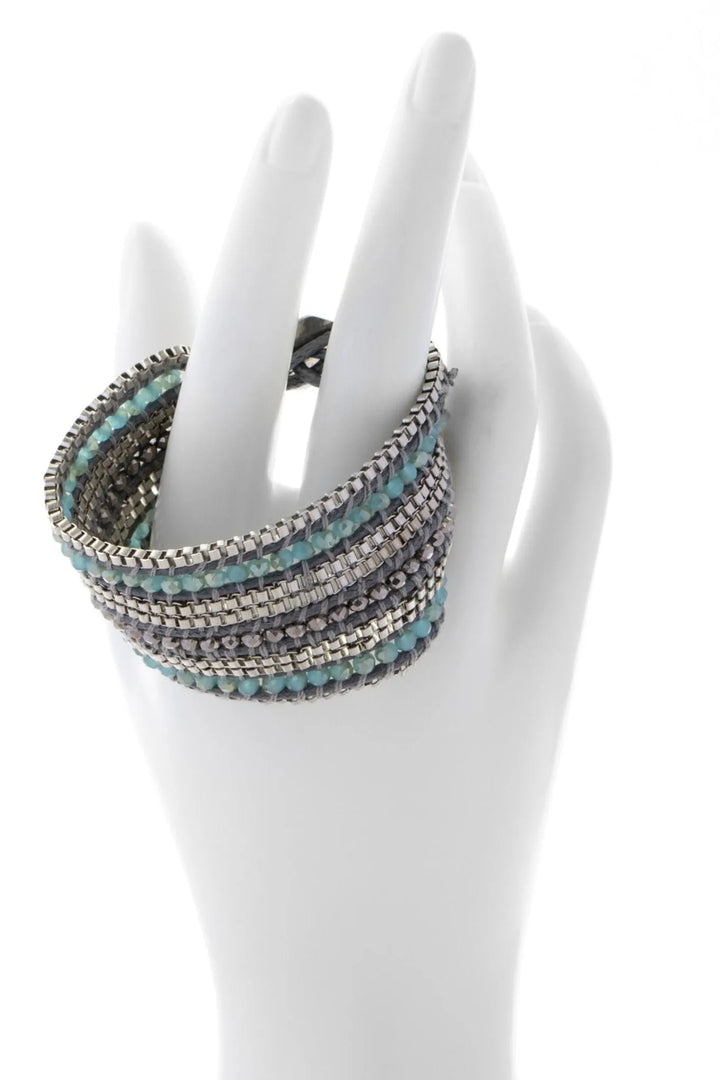 Beaded Layered Bracelet Dark Turquoise