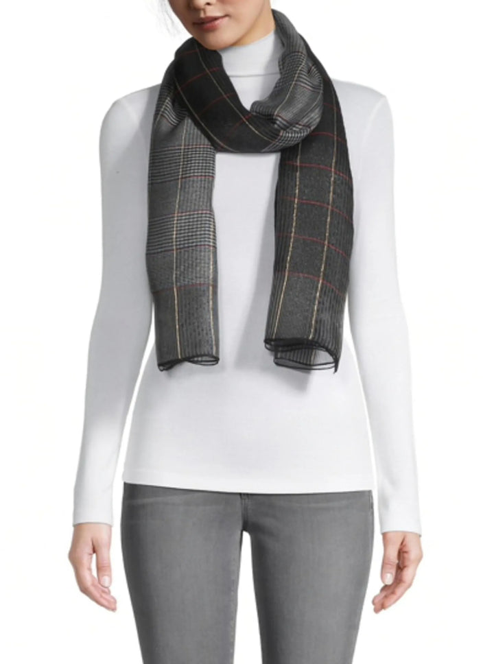 Vora Striped Scarf Black