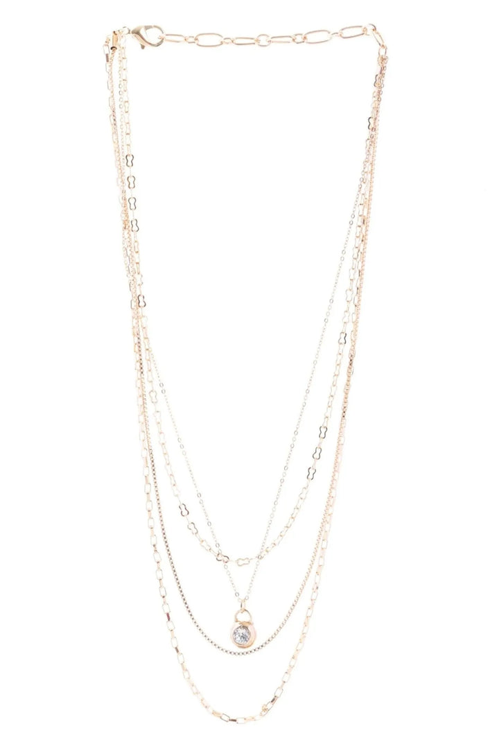 Layered Pendant Necklace Gold