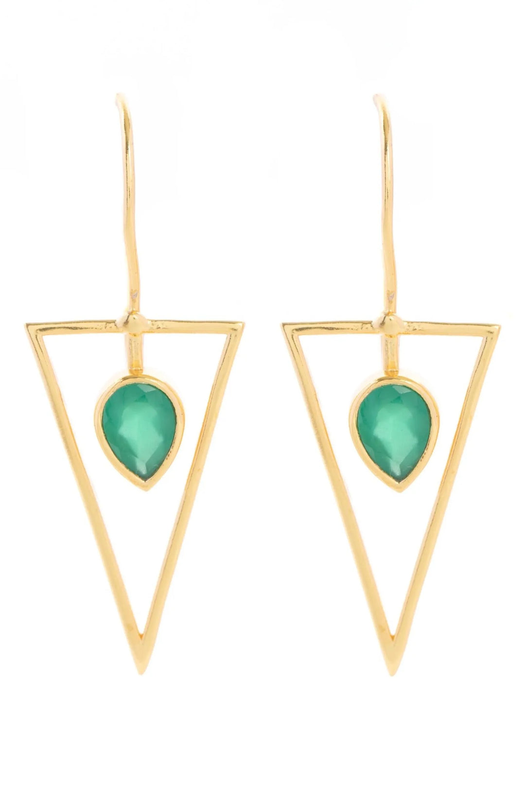 Minimalist Gemstone Drop Earring Medium Sea Green