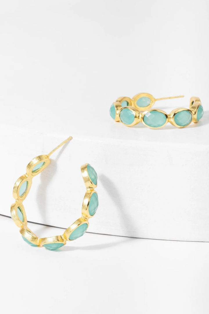 Sea Breeze Hoop Earrings Medium Aquamarine