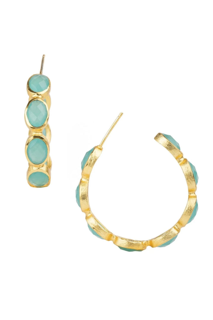 Sea Breeze Hoop Earrings Medium Aquamarine