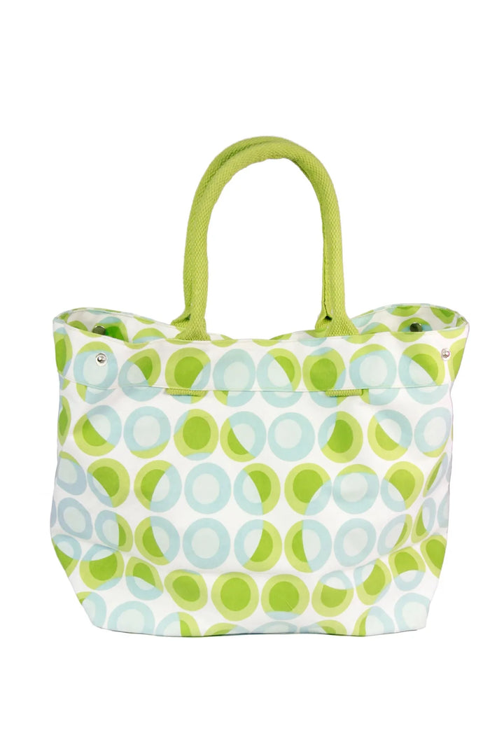 Retro Tote Bag Green Yellow