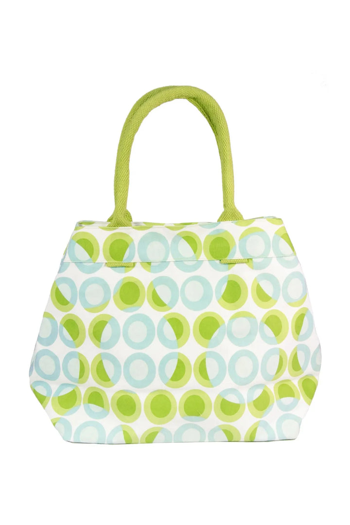 Retro Tote Bag Green Yellow