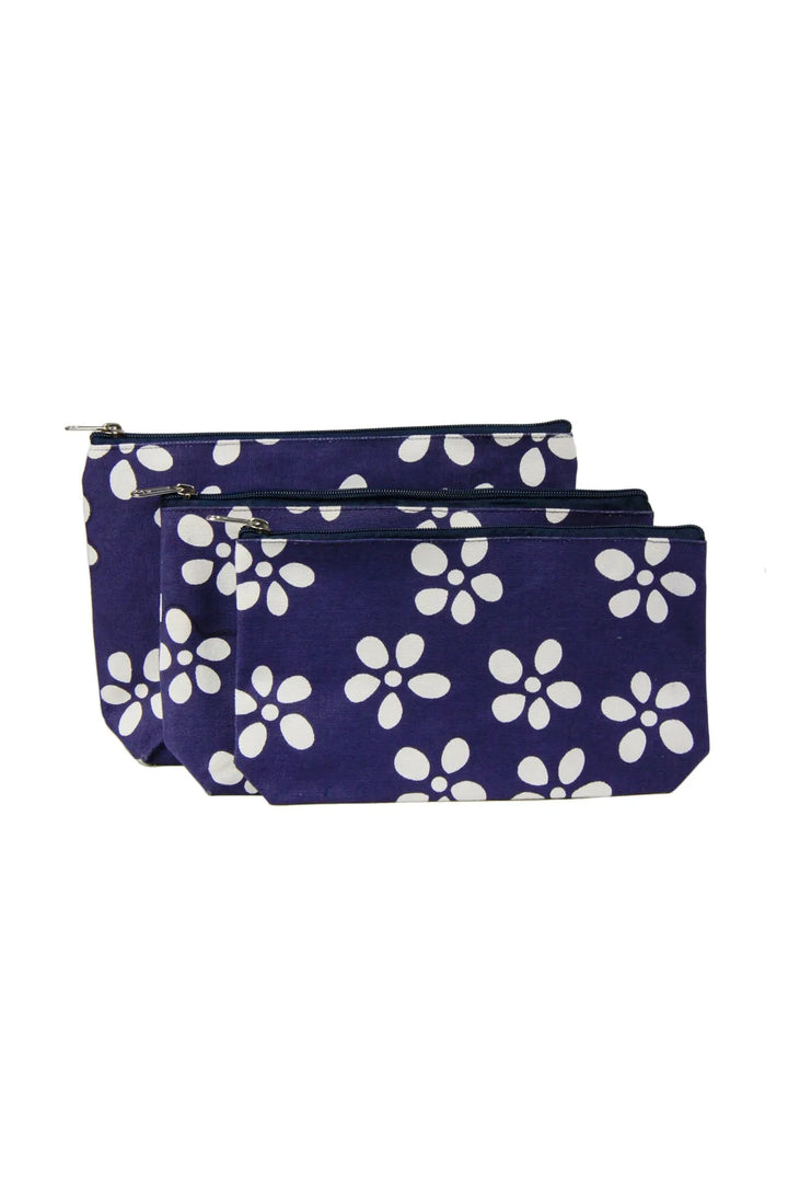 Daisies Cosmetic Bag Indigo