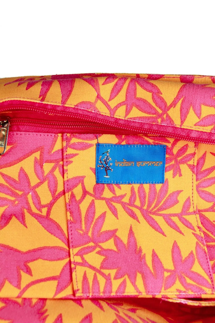 Coral Leaves Weekender Bag Sandy Brown