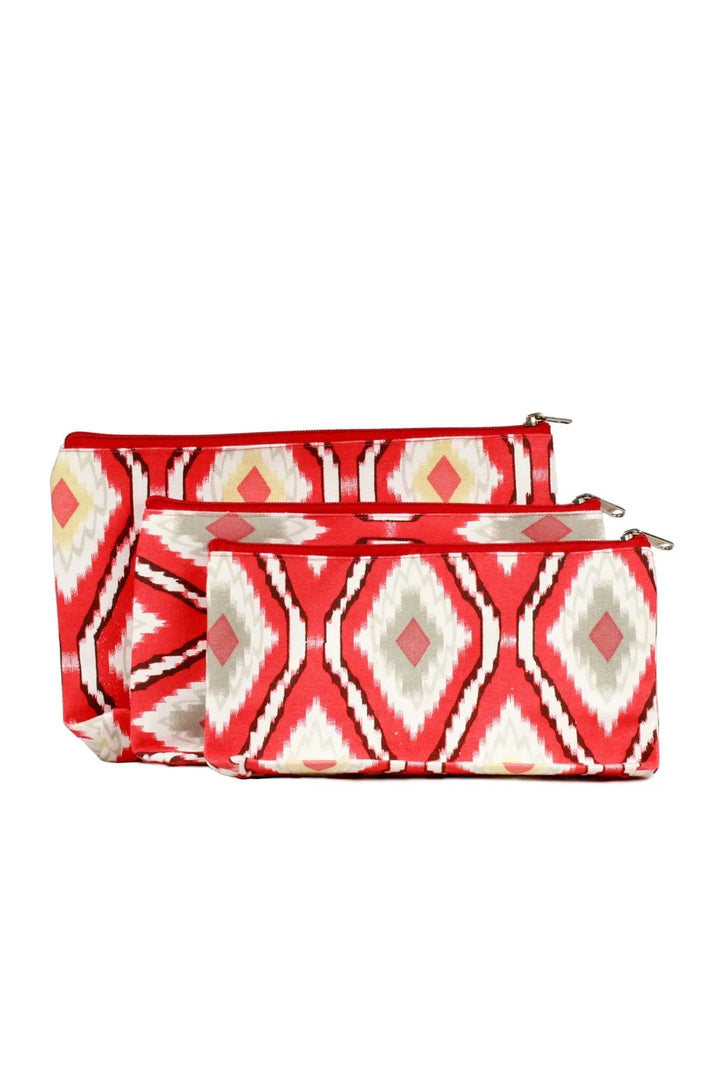 Ikat Cosmetic Bag Red