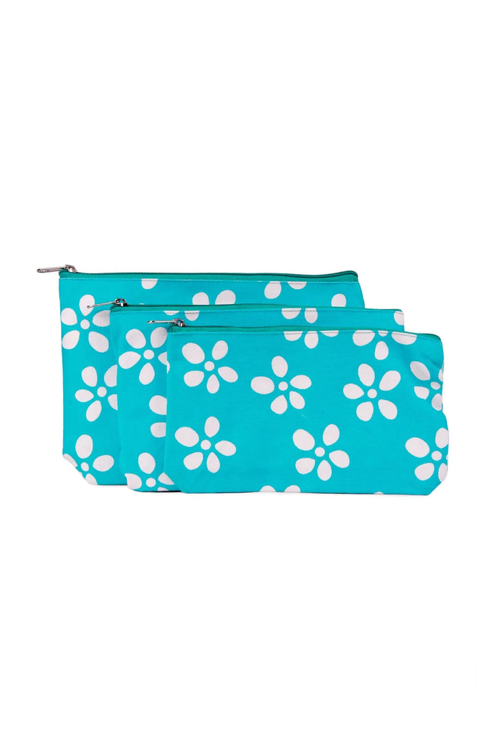 Daisies Cosmetic Bag Dark Turquoise