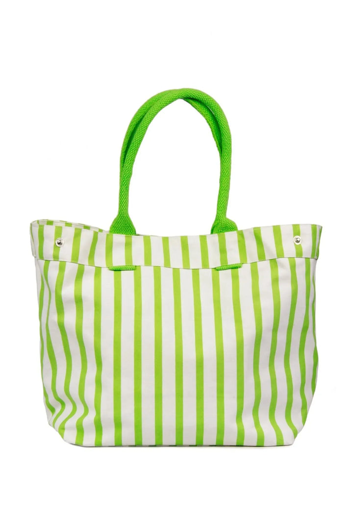 Striped Tote Bag Light Green