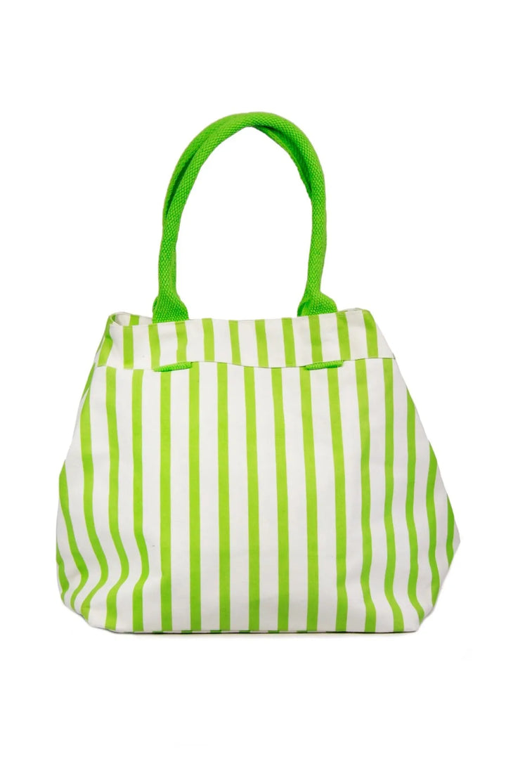 Striped Tote Bag Light Green