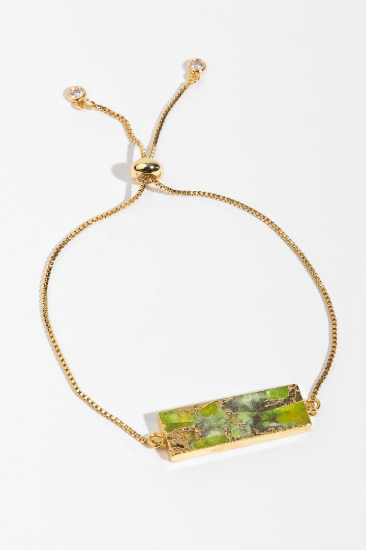 Mojave Rectangle Gemstone Bracelet Lawn Green