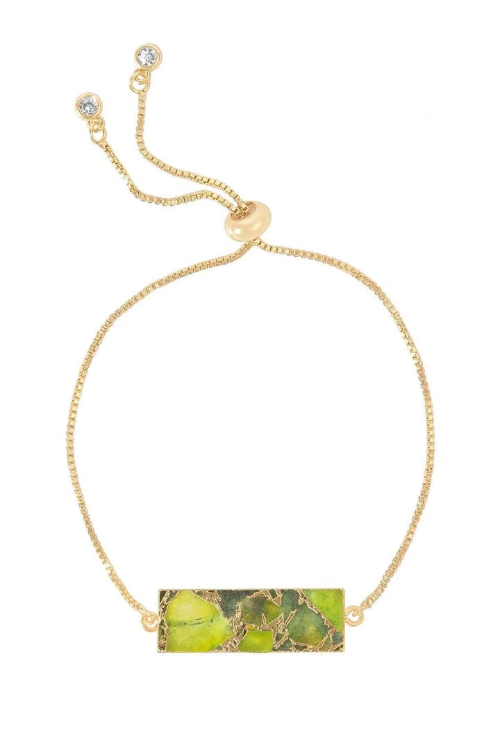 Mojave Rectangle Gemstone Bracelet Lawn Green