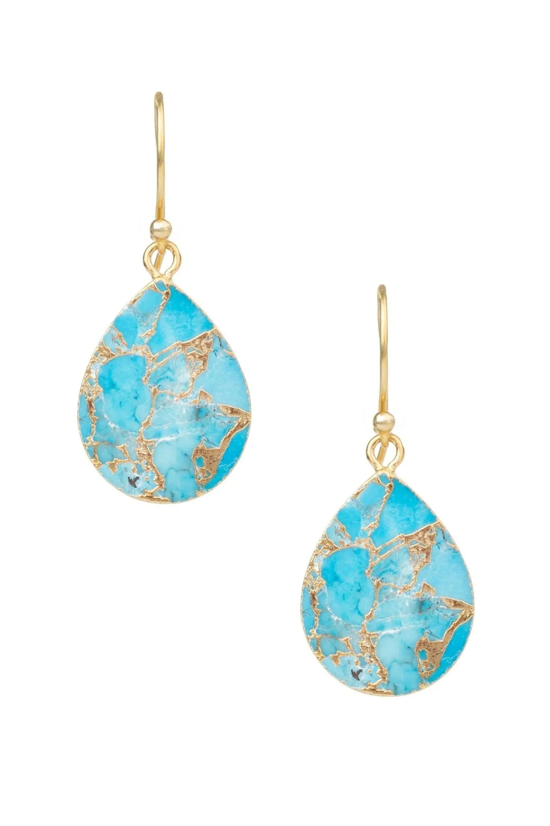Mojave Pear Shape Gemstone Earrings Turquoise