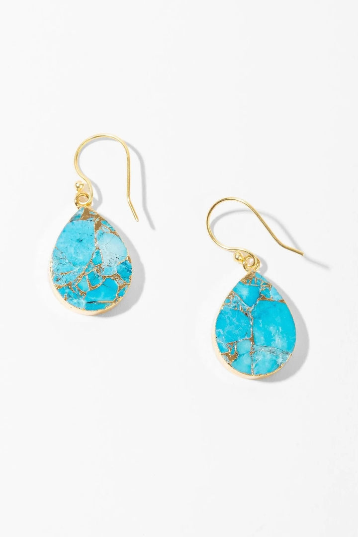 Mojave Pear Shape Gemstone Earrings Turquoise