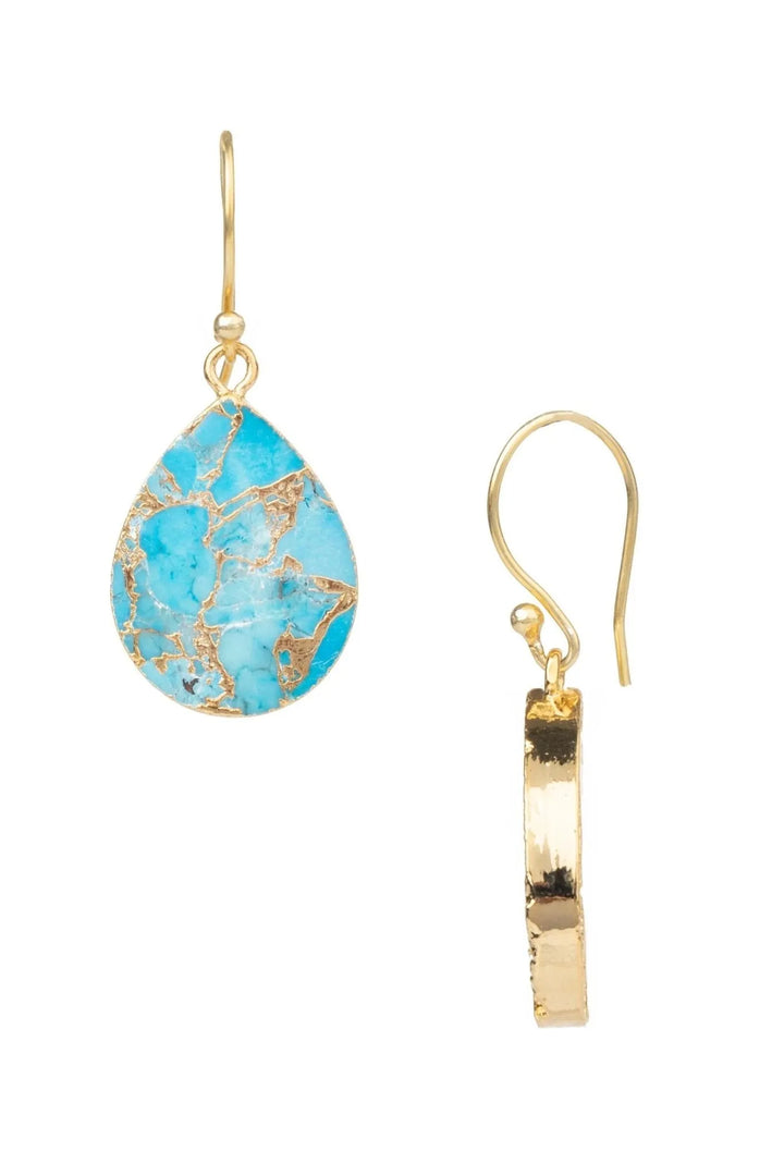 Mojave Pear Shape Gemstone Earrings Turquoise