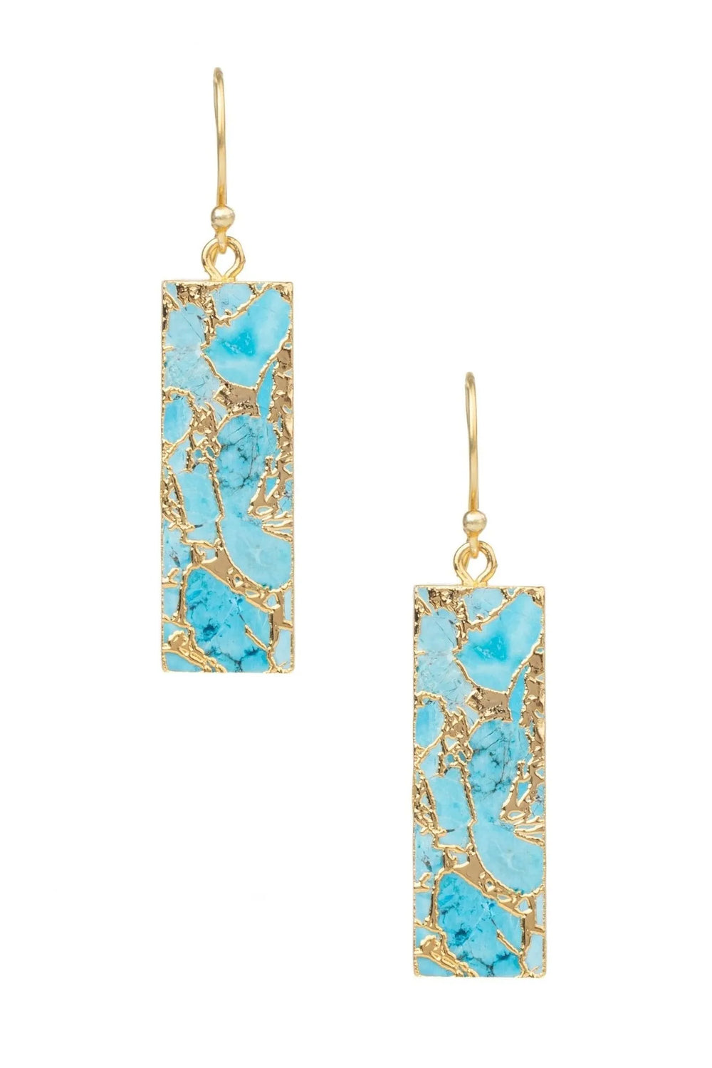 Mojave Rectangle Gemstone Earrings Turquoise
