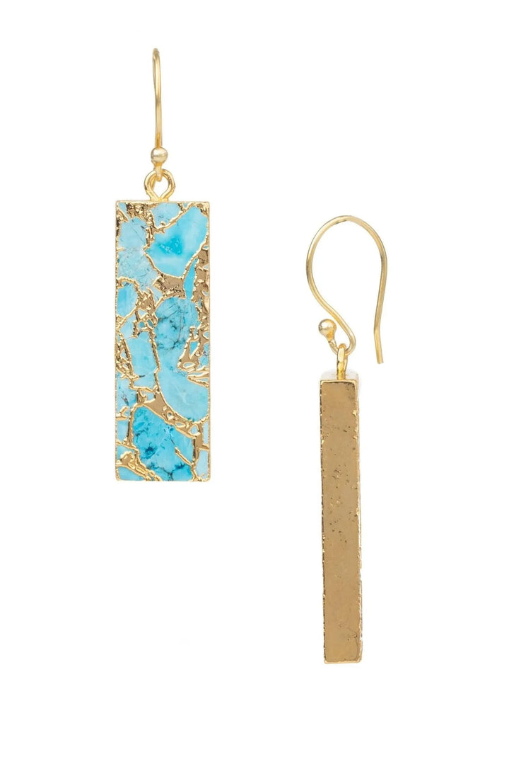 Mojave Rectangle Gemstone Earrings Turquoise