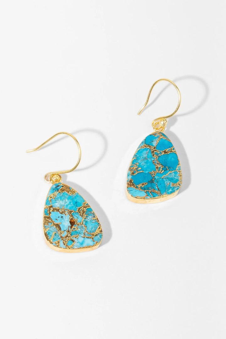 Mojave Triangle Mixed Gemstone Earring Turquoise
