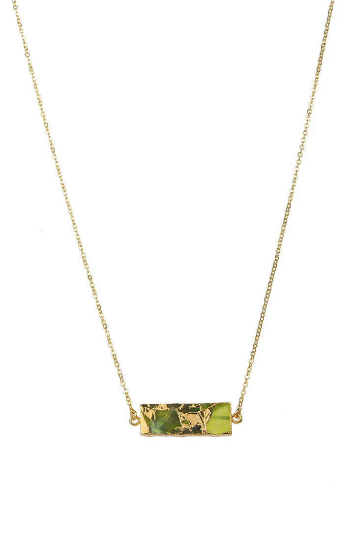 Mojave Rectangle Gemstone Necklace Greenyellow