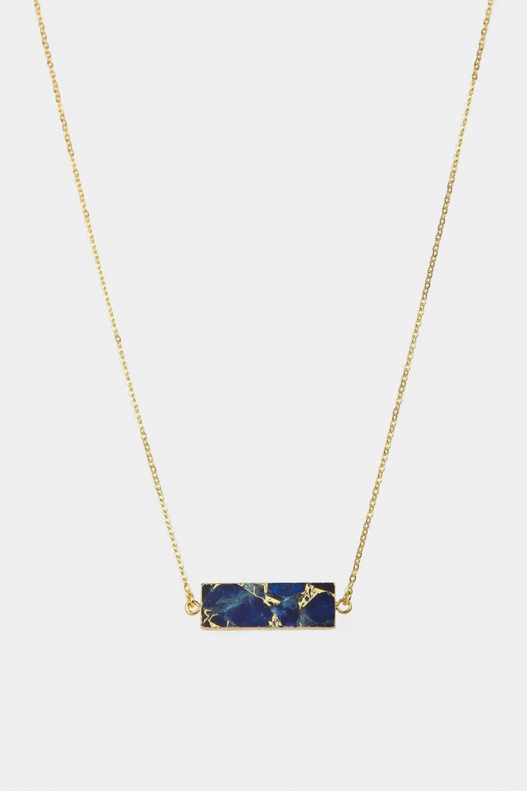 Mojave Rectangle Gemstone Necklace Navy