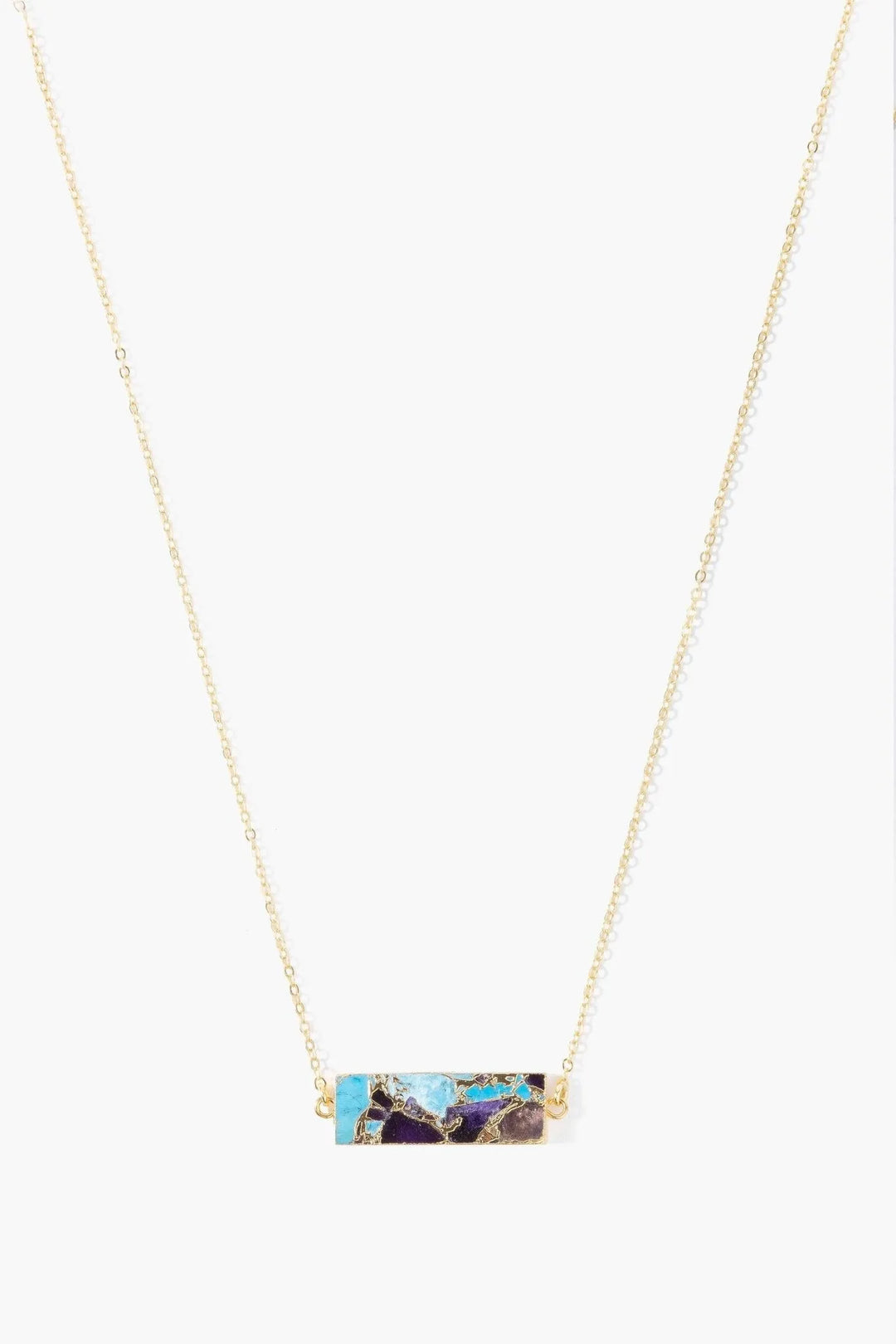 Mojave Rectangle Gemstone Necklace Blue
