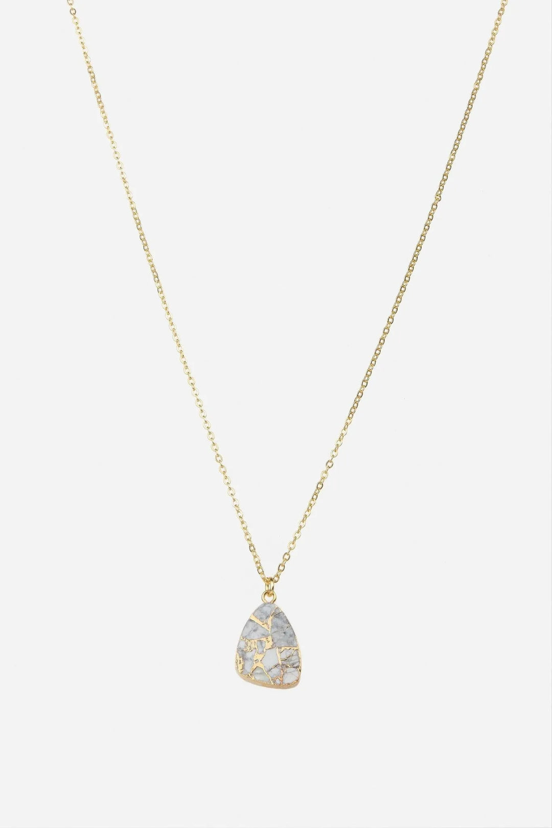 Mojave Triangle Mixed Gemstone Necklace White