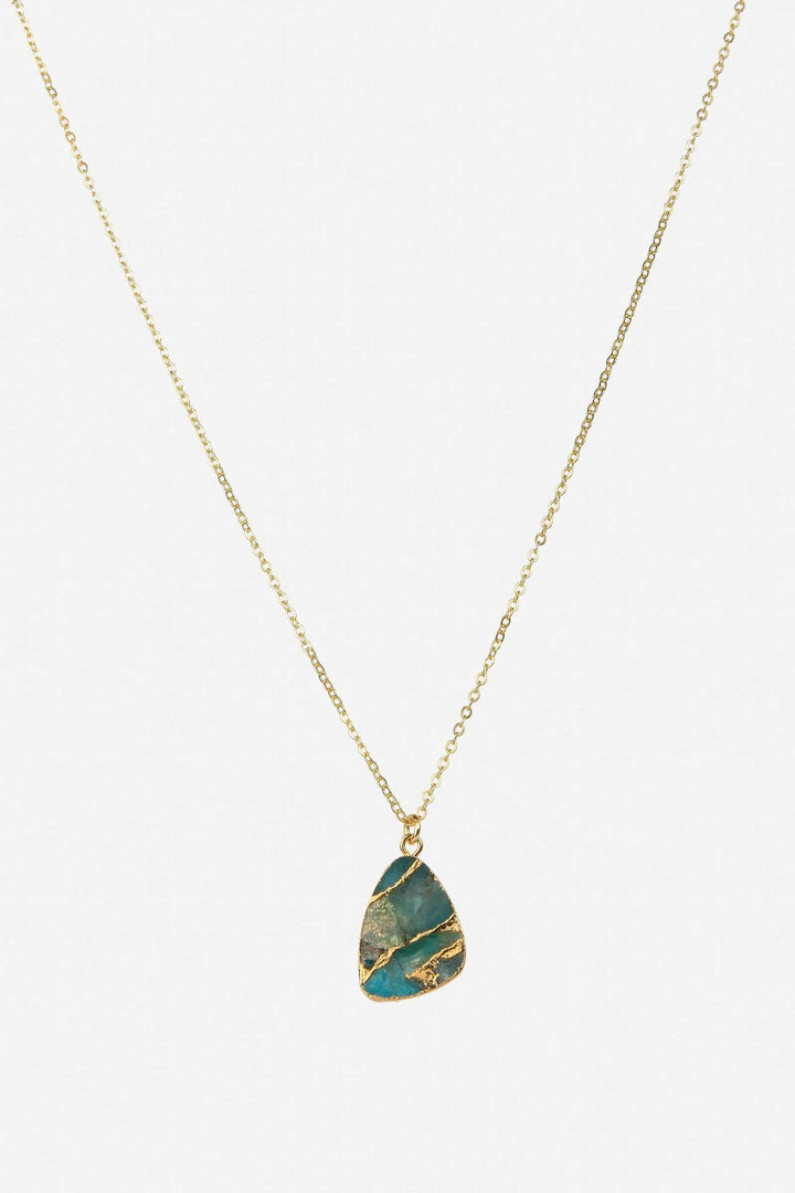 Mojave Triangle Mixed Gemstone Necklace Aqua