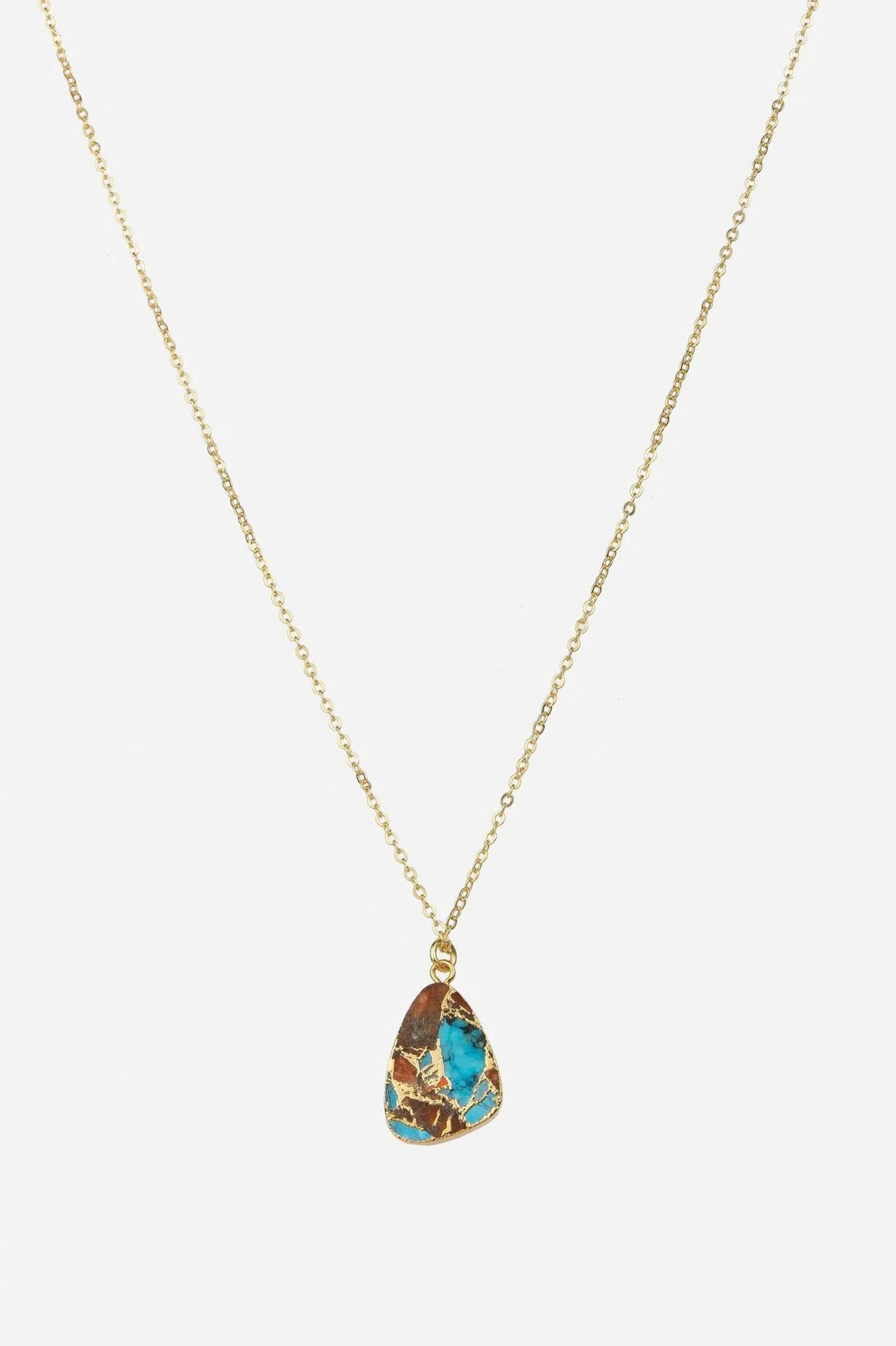 Mojave Triangle Mixed Gemstone Necklace Cyan