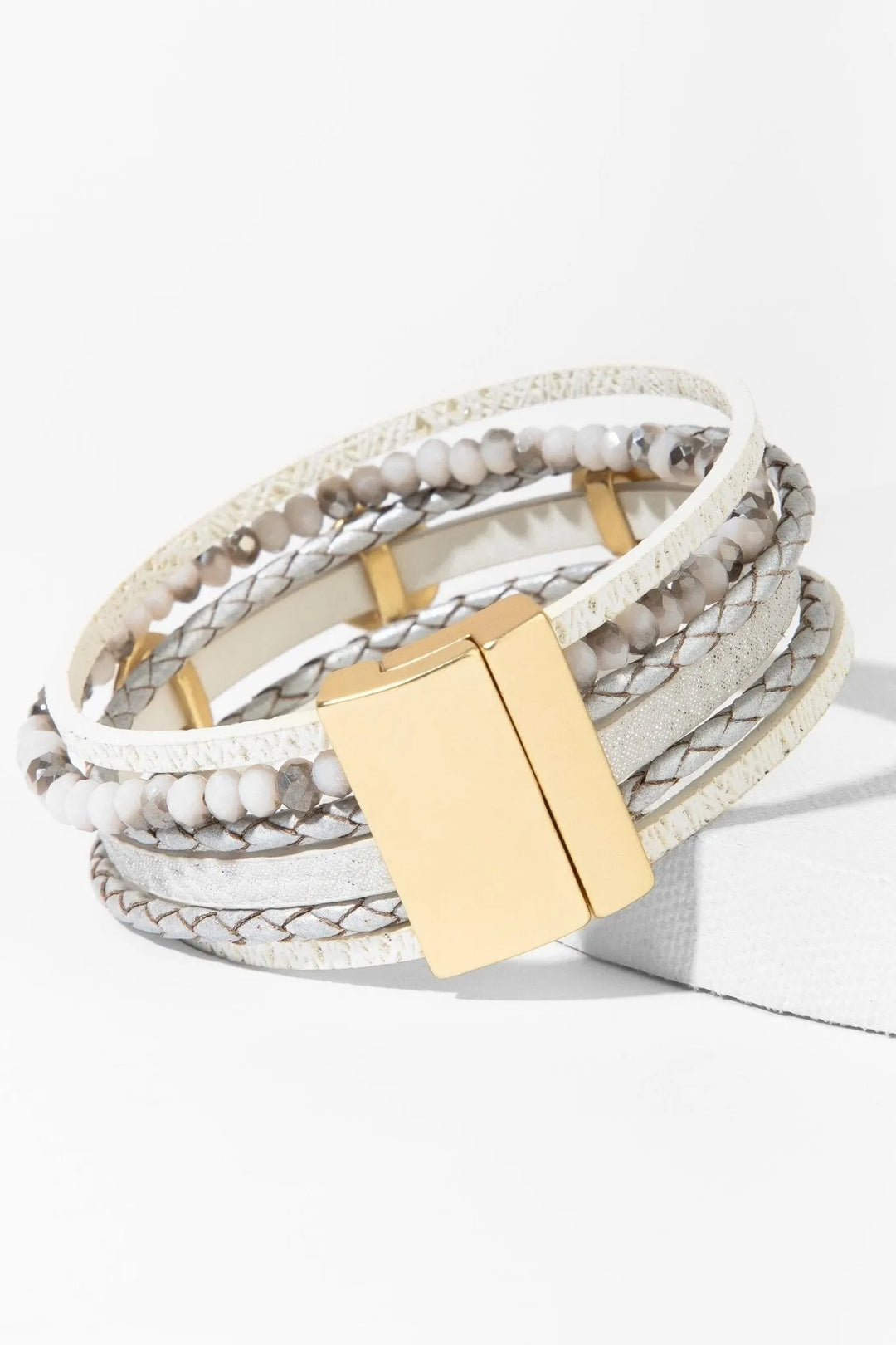 WestMoon Multi Strand Leather Bracelet White
