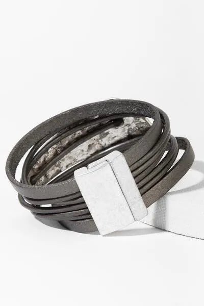 Absolute Zero Leather Bracelet Dim Gray