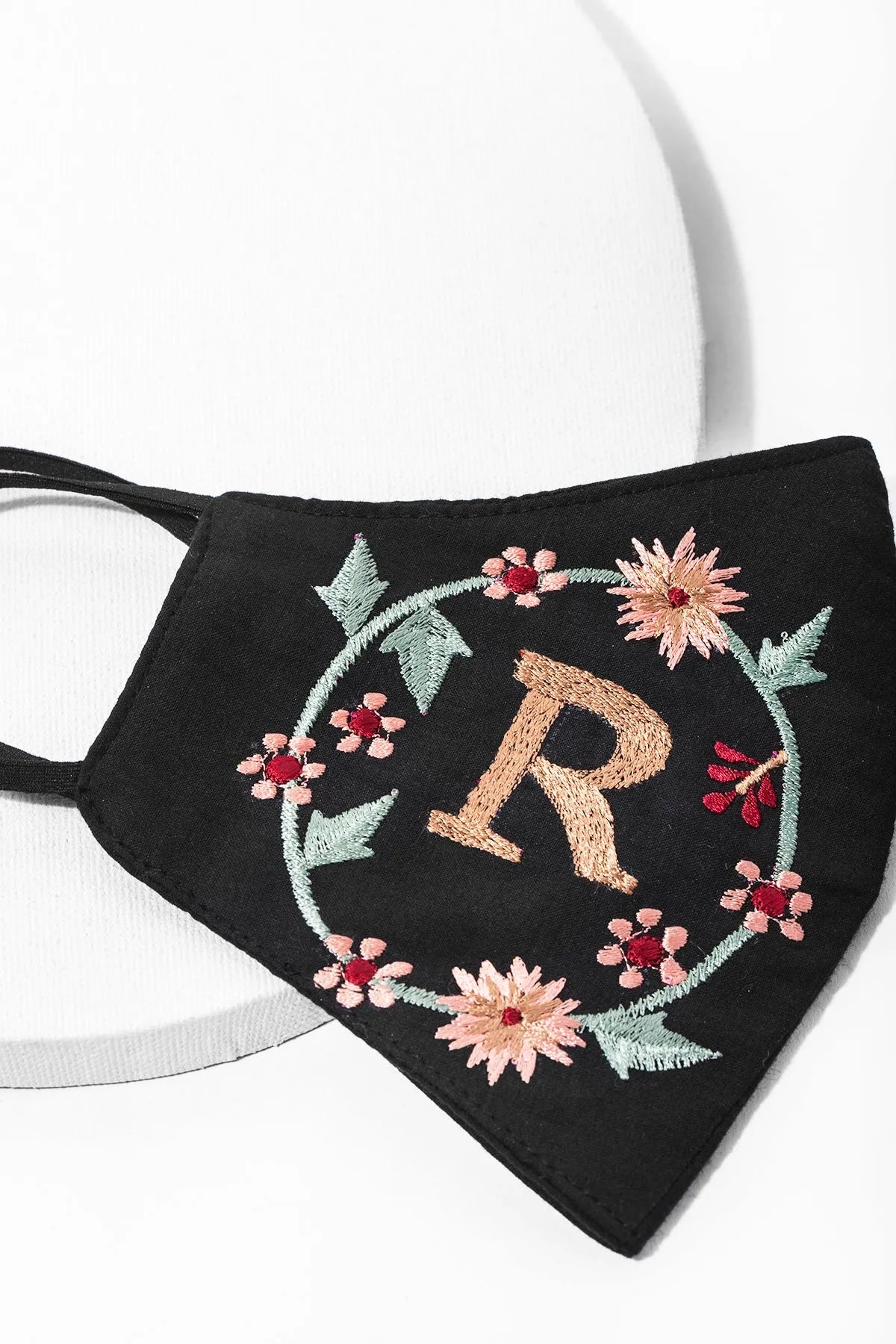 Custom Black Monogram Face Mask | SAACHI