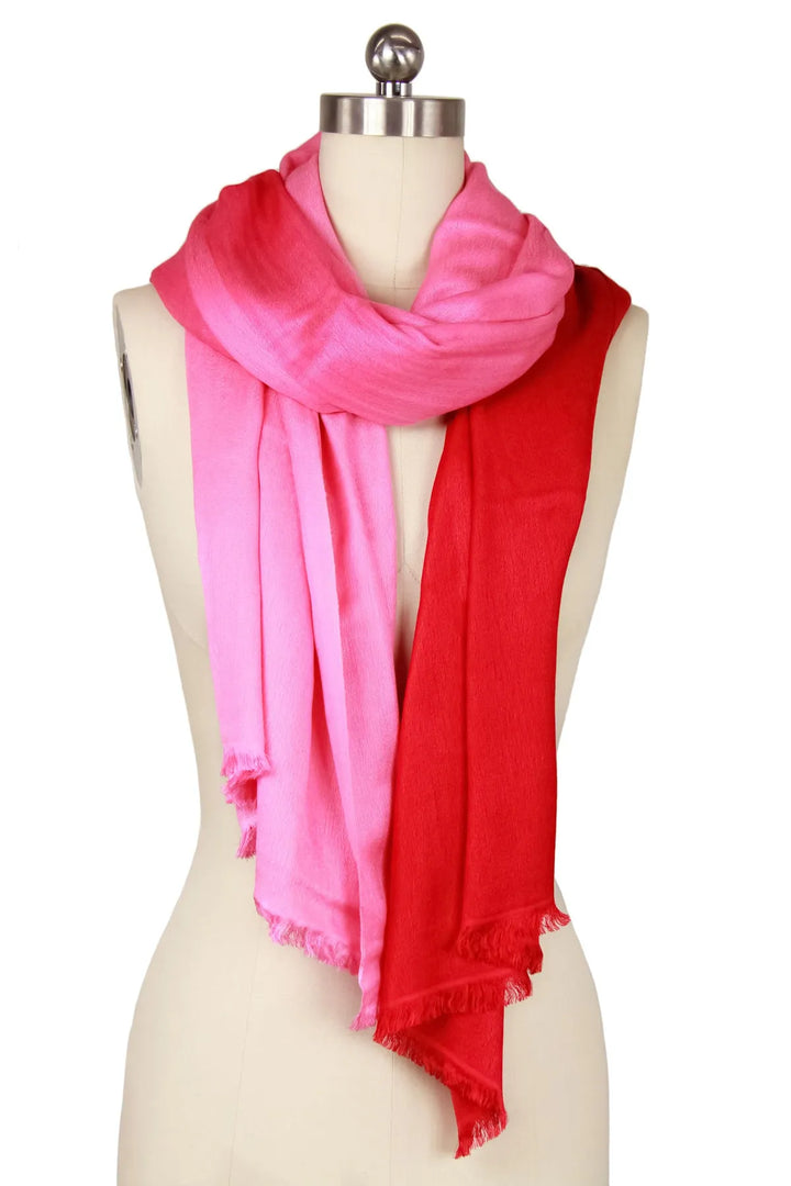 Cashmere Ombre Silk Scarf Hot Pink