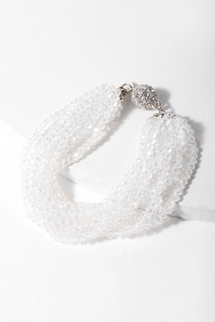 Simply Crystal Multi Strand Bracelet White