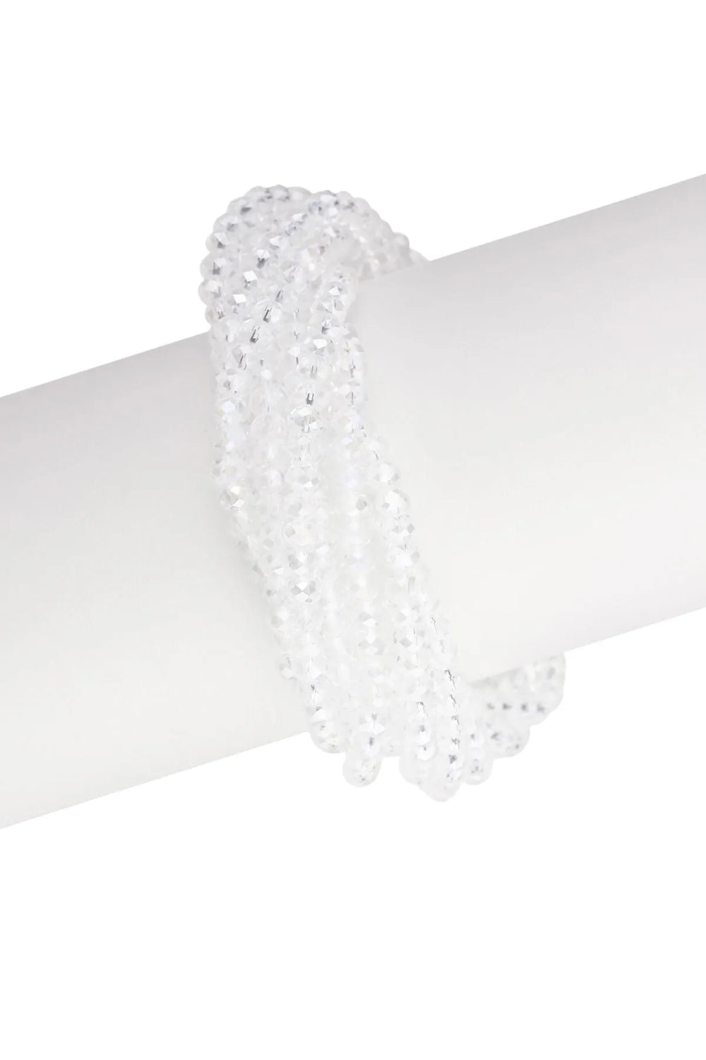 Simply Crystal Multi Strand Bracelet White
