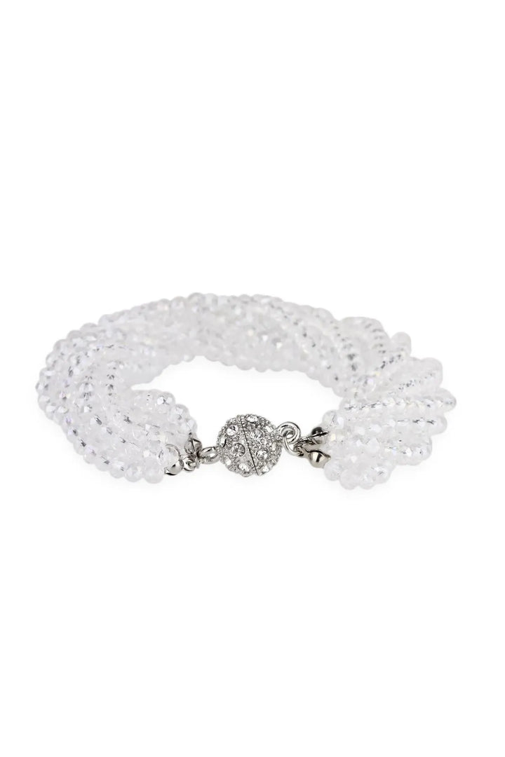 Simply Crystal Multi Strand Bracelet White