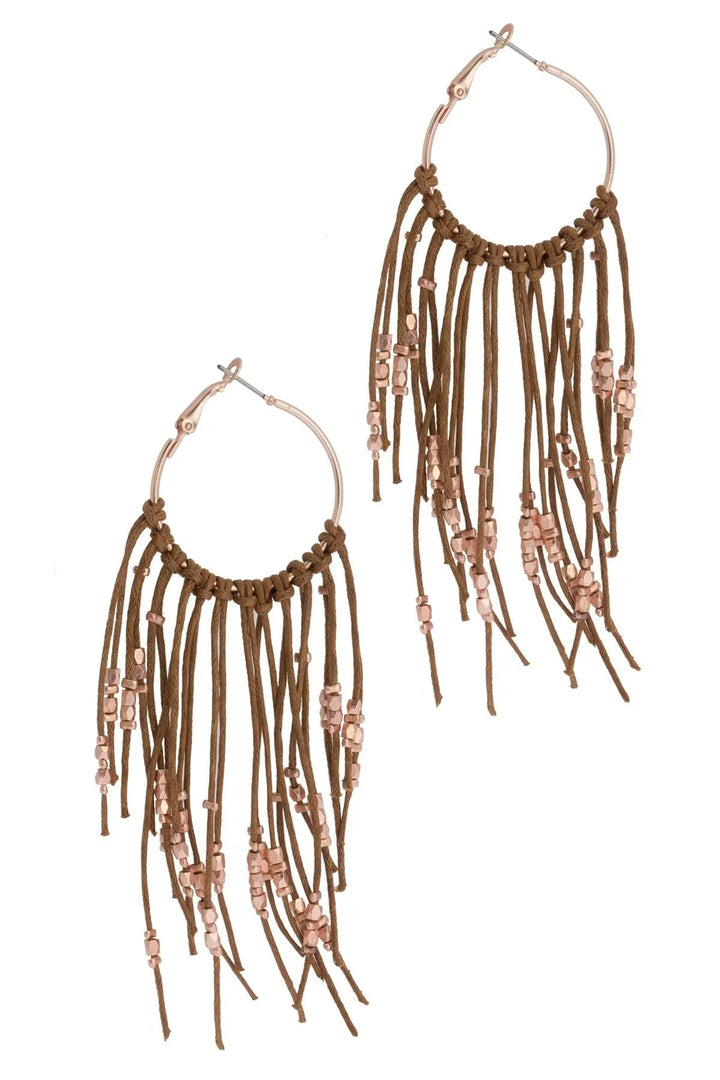 Night Out Fringed Earring Brown