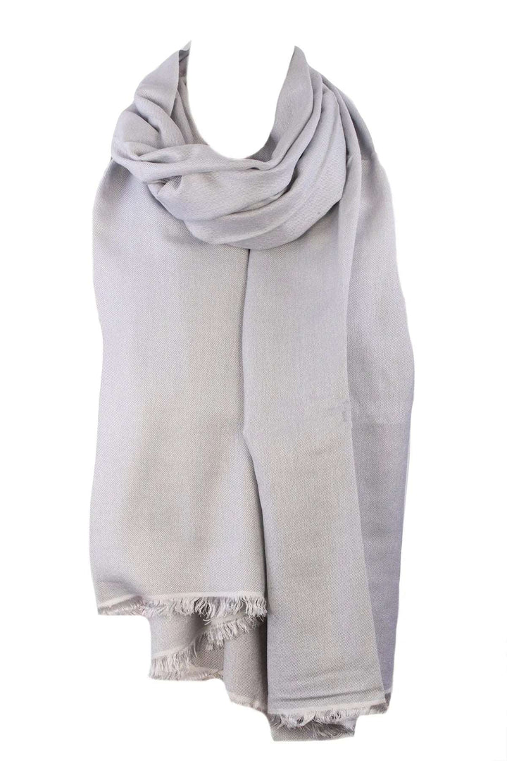 Cashmere Silk A Eyelash Scarf - SAACHI - Light Gray - Scarves