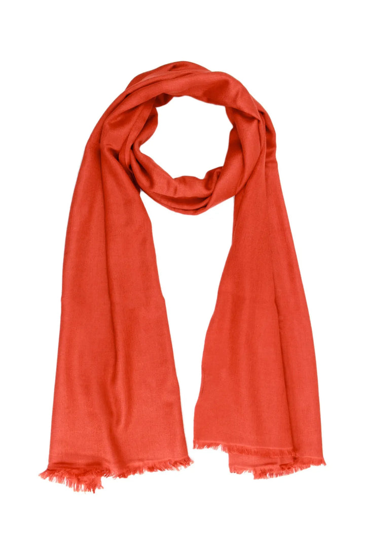 Cashmere Silk A Eyelash Scarf - SAACHI - Coral - Scarves