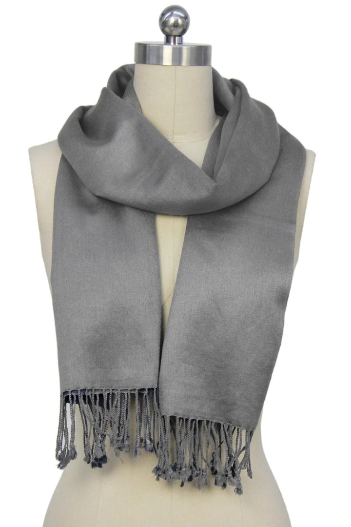 Pashmina Satin Scarf Grey