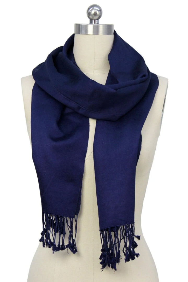 Pashmina Satin Scarf Navy