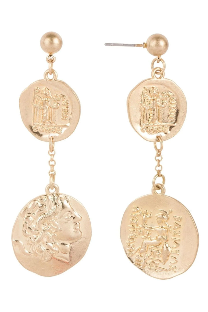 Coin Necklace and Earring Gift Set Gold