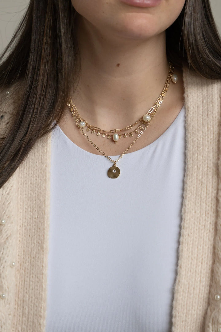 Preppy Pearl Necklace Gold