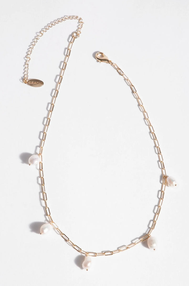 Preppy Pearl Necklace Gold